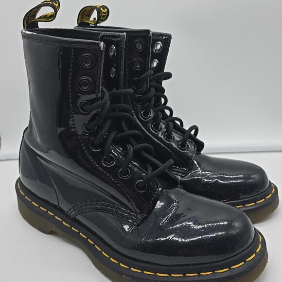 Dr. Martens Women's‎ Boot, Size 7 - Black Patent - Picture 2 of 14